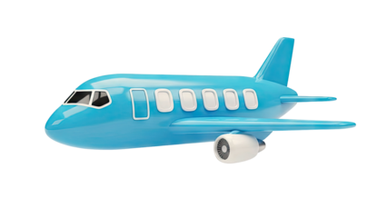 Blue Toy Airplane Isolated on White Background