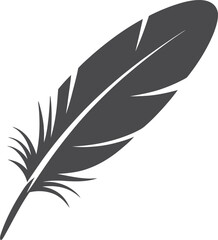 Obraz premium Dark Gray Feather Vector Graphic Illustration Symbol Icon Perfect for Logos and Designs