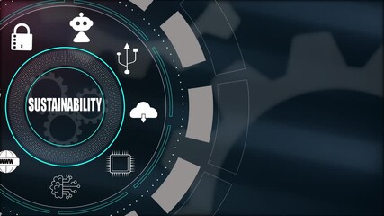 Smart sustainability technology dashboard, with green energy digital icons, and automated eco systems. - Powered by Adobe