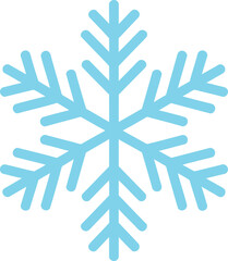Obraz premium Light Blue Snowflake Vector Graphic Icon for Winter Designs and Christmas Themes