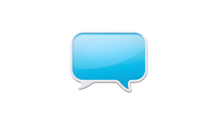 Naklejka premium 3D Blue Chat Bubble Icon with Blank Message on Transparent Background