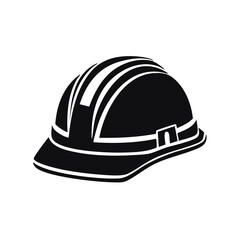 Fototapeta premium Black and White Illustration of a Hard Hat Construction Safety Gear Protective Equipment Head Protection Workplace Safety Symbol