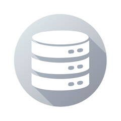 Obraz premium Database Icon Data Storage in Circle, Cloud Computing Symbol