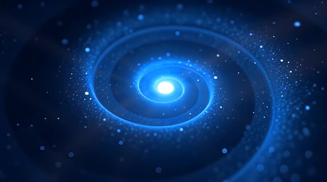 Single glowing dot pulling surrounding elements inward, attention economy and focus monetization concept
