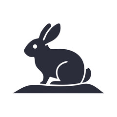 Obraz premium Rabbit Resting Elegant Simple Illustration Vector Graphic Icon Symbol Cute Animal Design