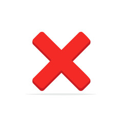 Obraz premium 3D Rendered Red X Symbol Illustration, Error, Stop, Wrong, Cancel, Cross, No, Delete, Mark