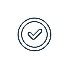 Checkmark Icon in Circle Outline Approval Confirmation Verification Success