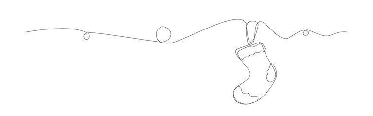 Sock line a simple line drawing vector illustration design, winter symbol design.