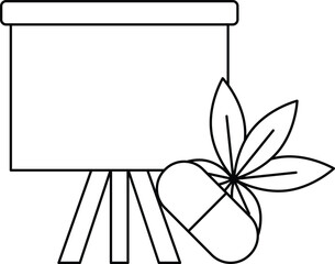 Fototapeta premium A white background with a black and white drawing of a medicine bottle