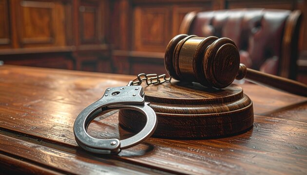 hammer and handcuffs symbol of justice