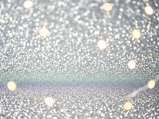 Festive red ornaments hanging from snowy evergreen branches with sparkling golden holiday lights creating a warm winter atmosphere