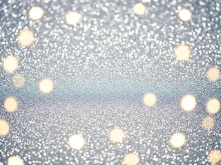 Festive red ornaments hanging from snowy evergreen branches with sparkling golden holiday lights creating a warm winter atmosphere