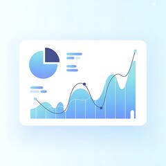 Business data analysis with graphs and charts on modern screen