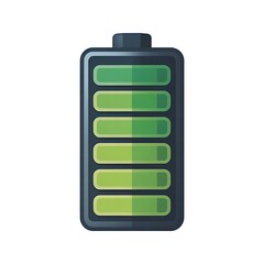 Fully charged battery with green indicator bars on modern device