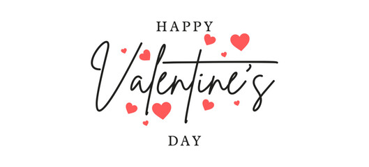 Happy Valentine&rsquo;s Day Calligraphy Lettering Romantic Design