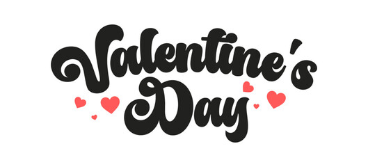 Happy Valentine&rsquo;s Day Calligraphy Lettering Romantic Design