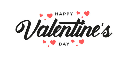 Happy Valentine&rsquo;s Day Calligraphy Lettering Romantic Design