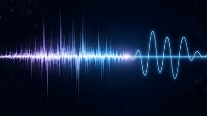 vibrant blue and purple audio waveform visualization on a dark background