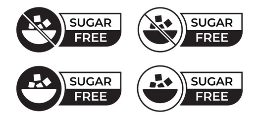 Free From Food Allergy Icons Set &ndash; Sugar Gluten Lactose Nut Free Symbols