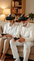 Seniors Enjoying Virtual Reality Gaming