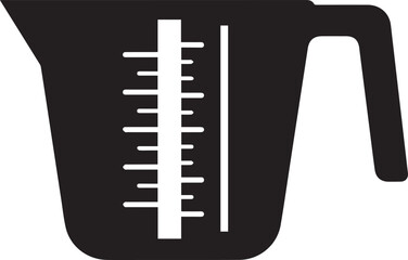 Measuring cup icon silhouette vector black on a white background
