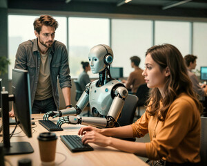 Collaborative Office: Humans and Robot Work Together