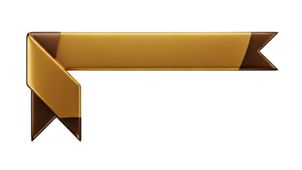 Luxurious Gold and Brown Ribbon Banner with Pointed Ends