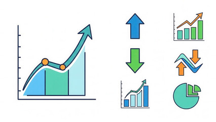 comprehensive analysis of financial growth and statistical data visualization in business charts