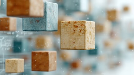 Collection of blocks various blocks arranged together showcasing their form composition and potential for creativity