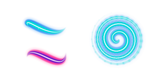 Vibrant Neon Swirl and Energy Brushstrokes Set, Abstract Sci-Fi Overlays