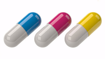 Medical Capsules Pills Isolated on White Background Healthcare Concept