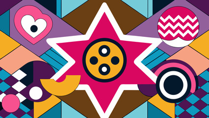 Creative Abstract Pattern with Graphical Textures and Geometric Shapes for Modern Background Design