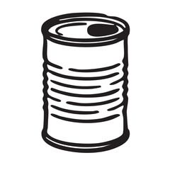 Hand drawn Metal tin can preserved food outline icon