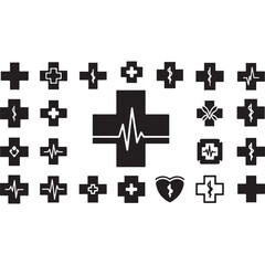 Obraz premium Digital healthcare and telemedicine web line icons. editable stroke. vector illustration.