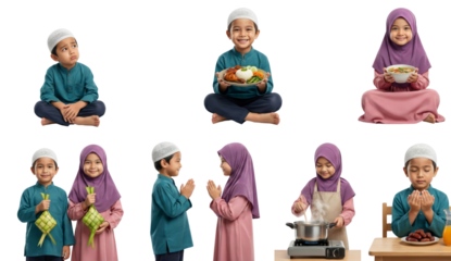 Children in traditional attire enjoying a cultural celebration with joyful expressions and