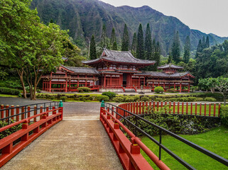 The Byodo-In Temple in Oahu Hawaii.