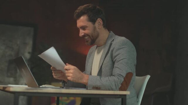 Man celebrates then fears outcome, Man reacts enthusiastically before anxious prayer during crucial moment
