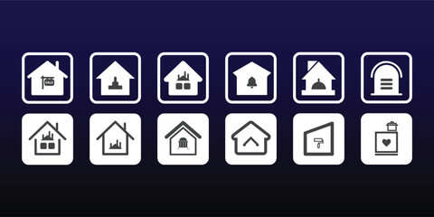 Real Estate Home Icon Set Modern Property UI Icons