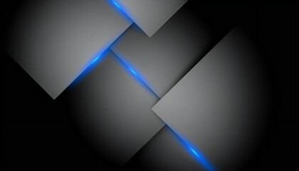 ブルーのアクセントが映えるダークトーンの抽象幾何学背景。