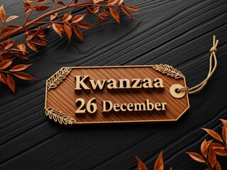 Kwanzaa December 26 Culture Observance Wooden Label Design