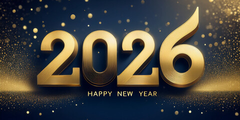 【Seasonal Event Icons】 Golden 2026 New Year Celebration Icon 金色の2026年新年お祝いアイコン