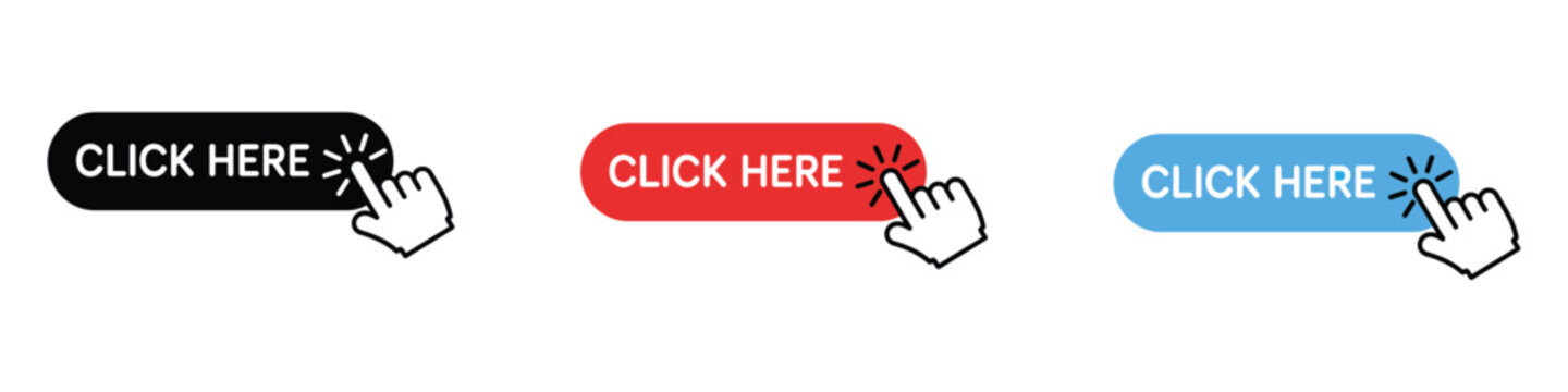 Interactive click here button icon vector. call to action symbol. vector illustration.