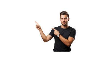 Man pointing and smiling
