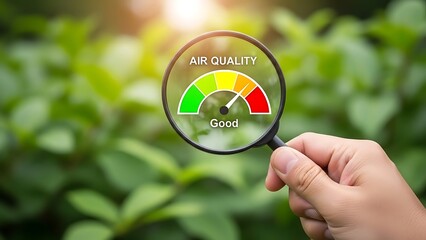 A close-up of a hand holding a magnifying glass lens to find and zoom in on business text for a searching concept using this optical tool for analyzing and magnification