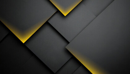 ゴールドアクセントが際立つブラックの抽象幾何学背景。