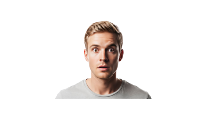 Man with surprised facial expression