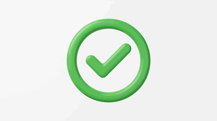 Green Check Mark Vector Icon for Approval, Confirmation, Success, Correct Answer, UI Design, Task Completion, Forms, Apps, Web Interfaces, and Educational Use