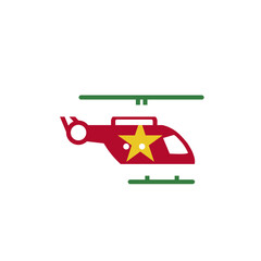 Suriname Flag Helicopter In Icon