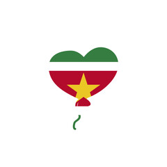 Suriname Flag Heart Balloon In Icon