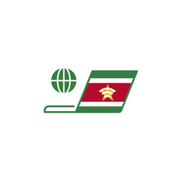 Suriname Flag Laptop Globe In Icon
